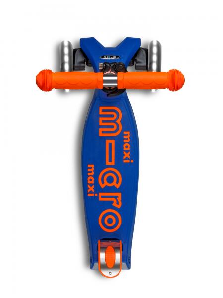 Trotinete Infantil Micro Maxi Deluxe NEON Dobrável LED Azul/Laranja 3/7