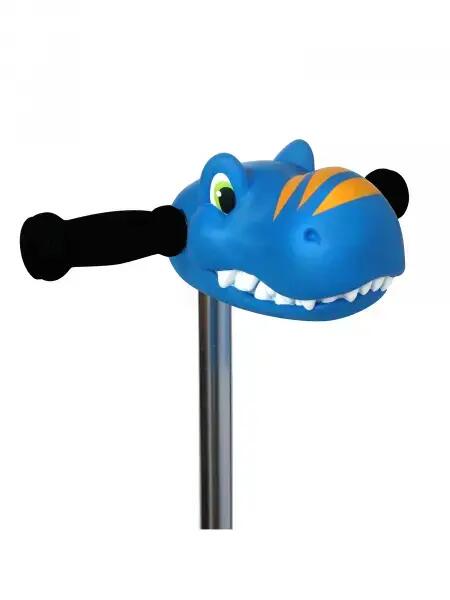Tête de trottinette dinosaure bleu 1/4