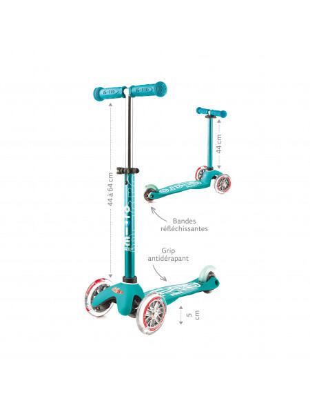 Trotinete Infantil Micro 3 Rodas Mini Deluxe LED Azul/Vermelho 3/7