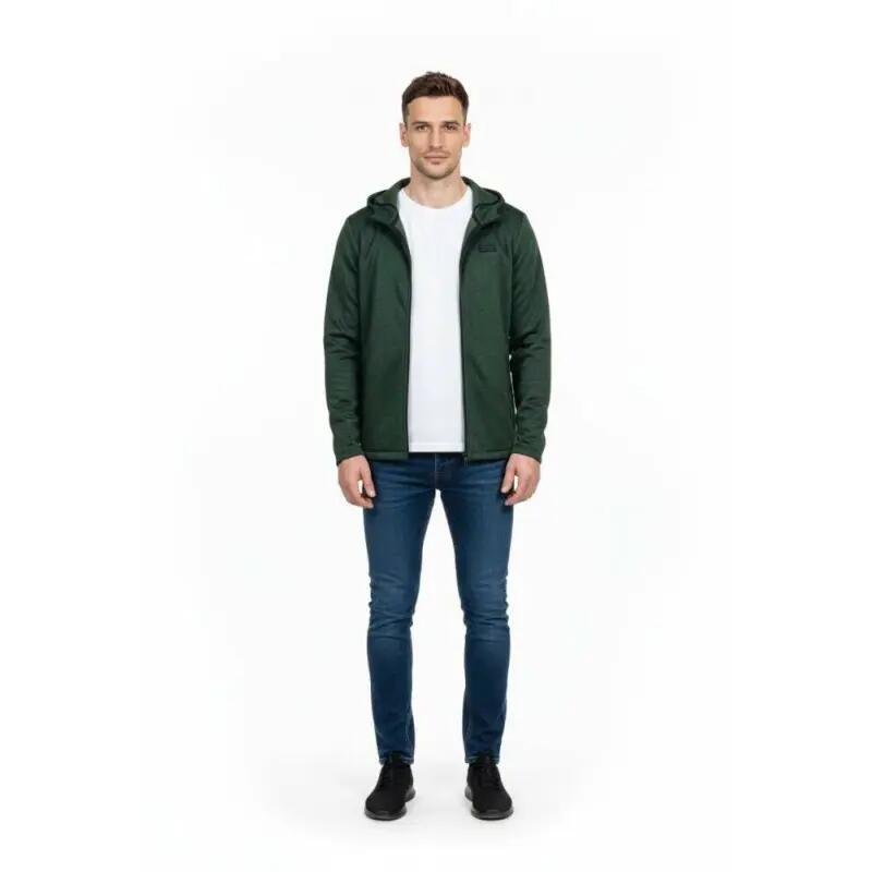 Sudadera técnica Verde +8000 Tiros 253 Hombre abierta con capucha 4/4
