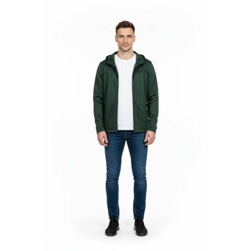 Sweat vert +8000 TIROS 253 homme à capuche et zip 4/4