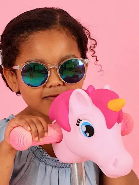 Tête de trottinette licorne rose pastel 3/5