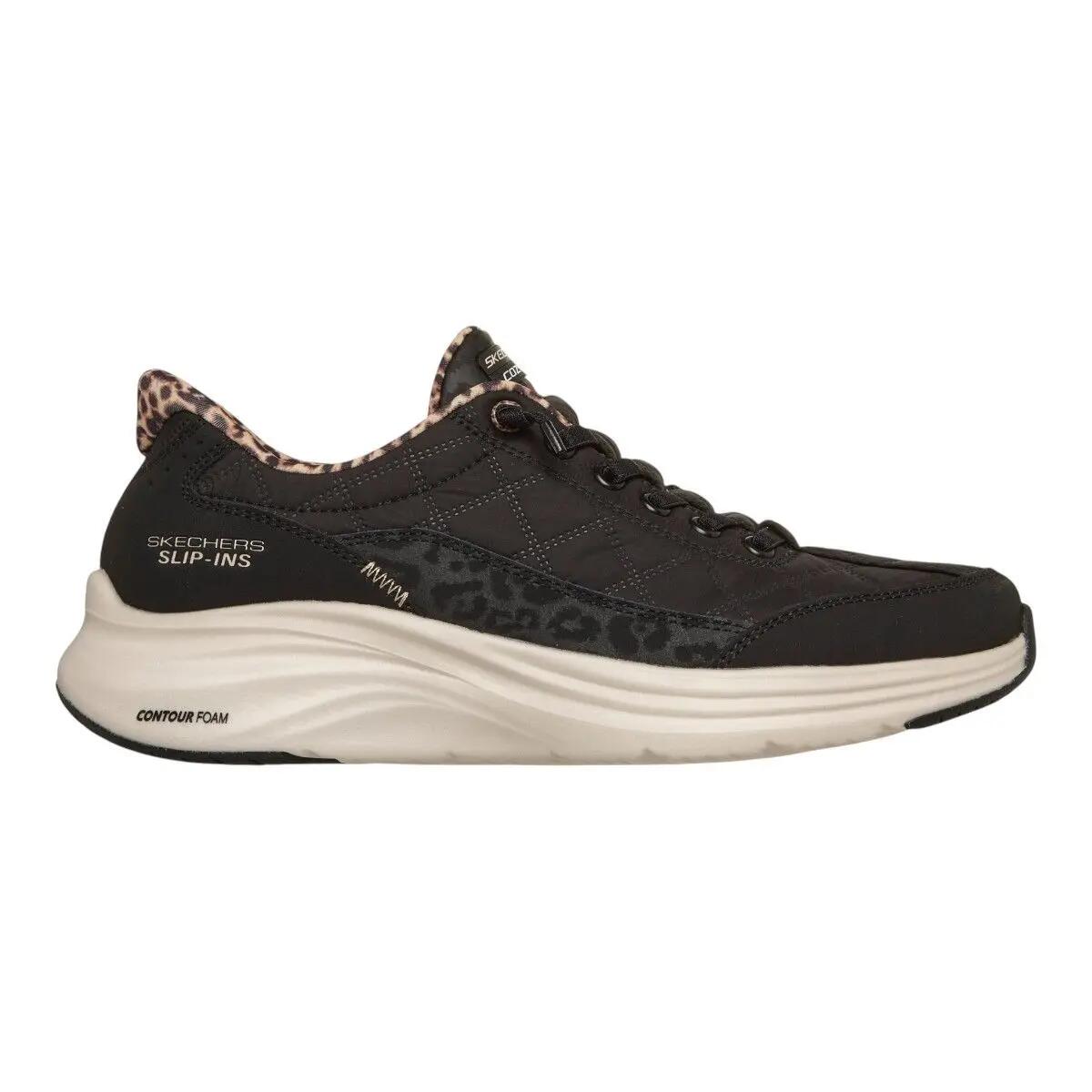 Baskets Femme Baskets Skechers CONTOUR FOAM-LEOPARD DREAM Noir Skechers 1/15