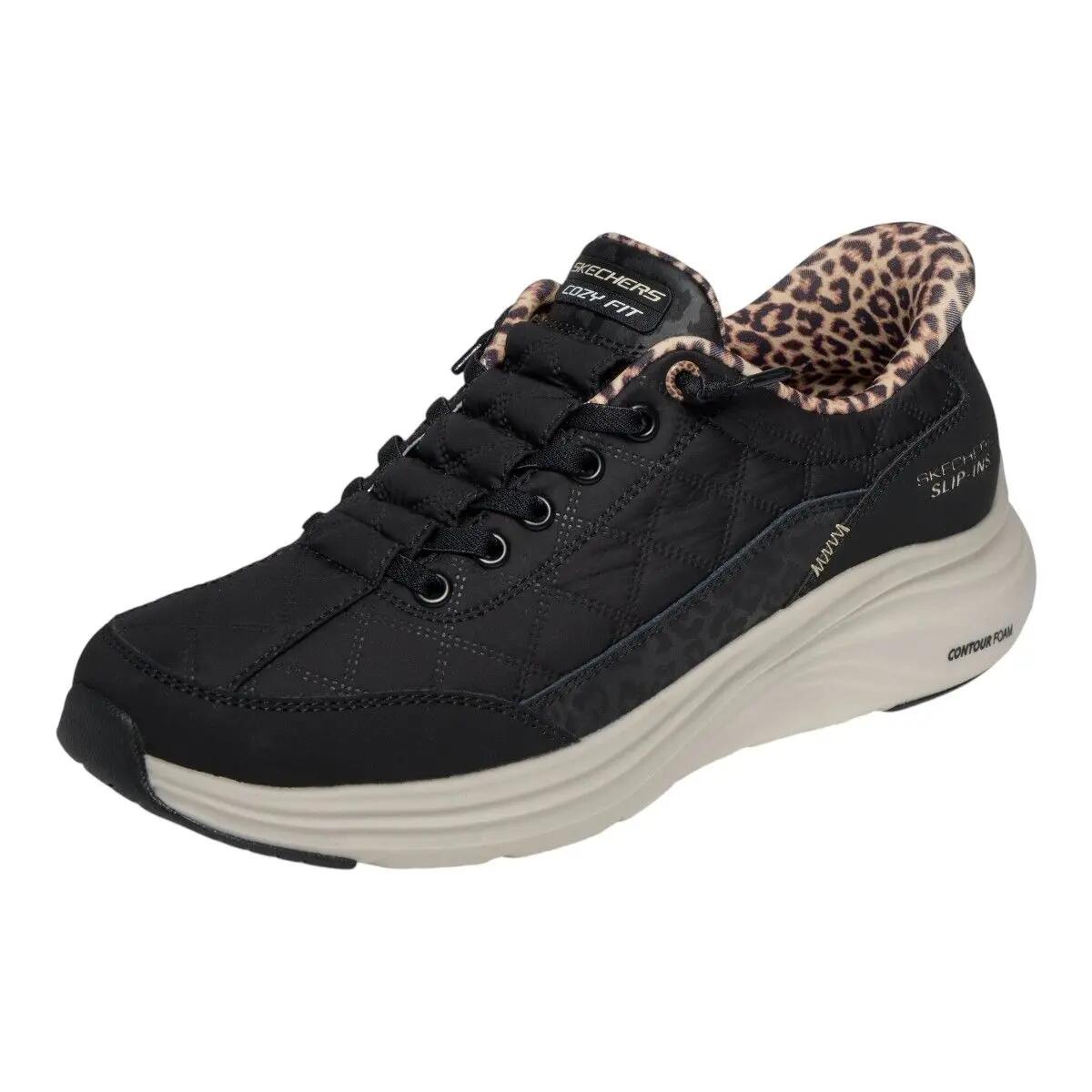 Baskets Femme Baskets Skechers CONTOUR FOAM-LEOPARD DREAM Noir Skechers 4/15