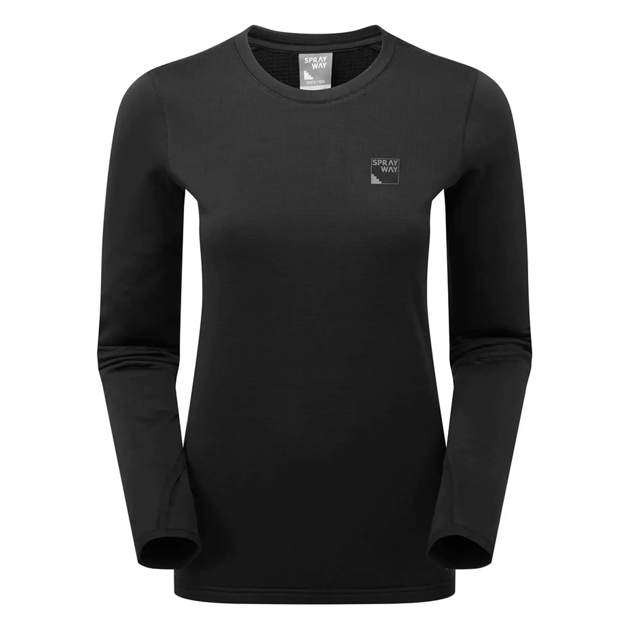 Ladies Fleece Crew Neck Top with Thumb Loops for Winter Hiking