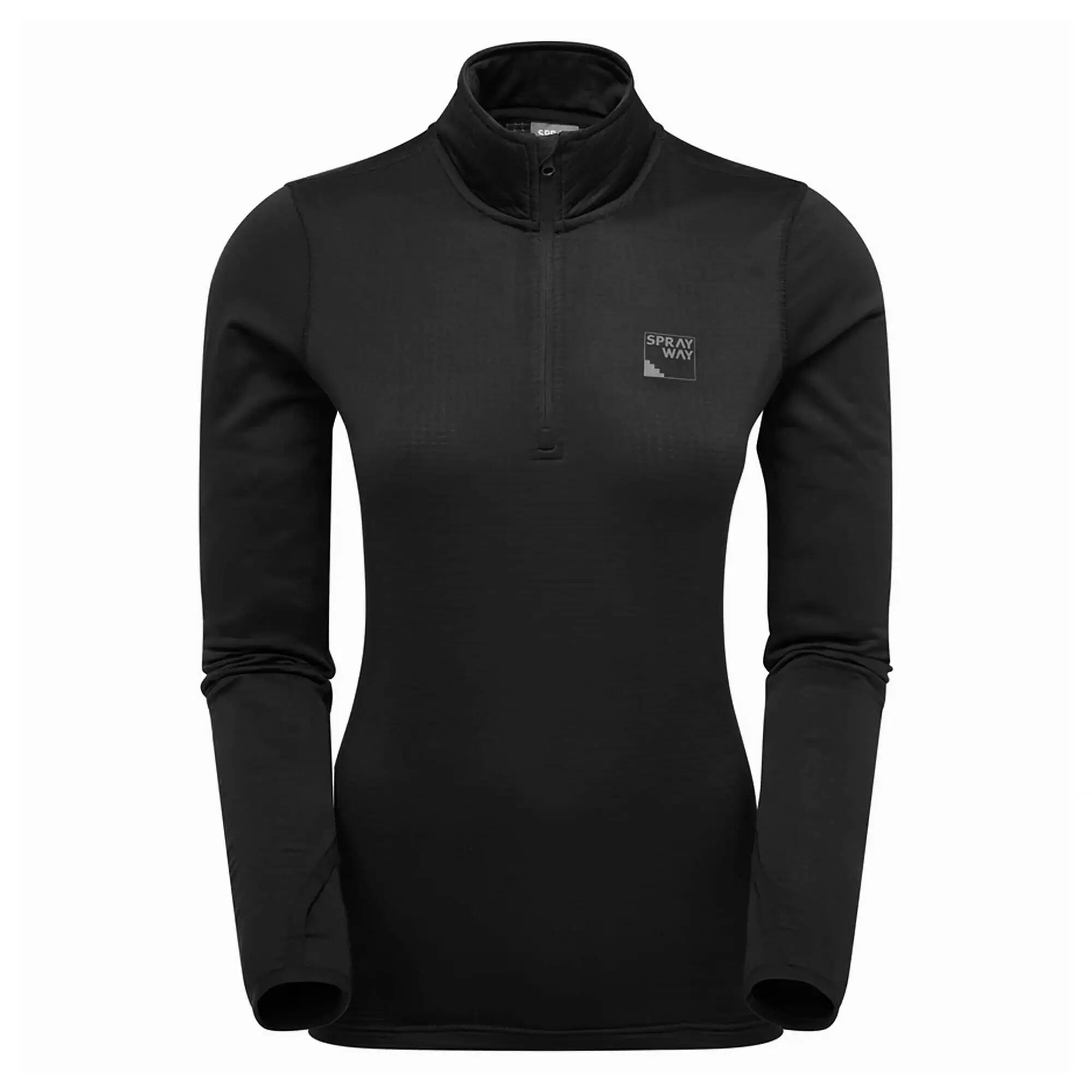 Ladies Fleece Half Zip Top with Thumb Loops Winter Hiking Wear