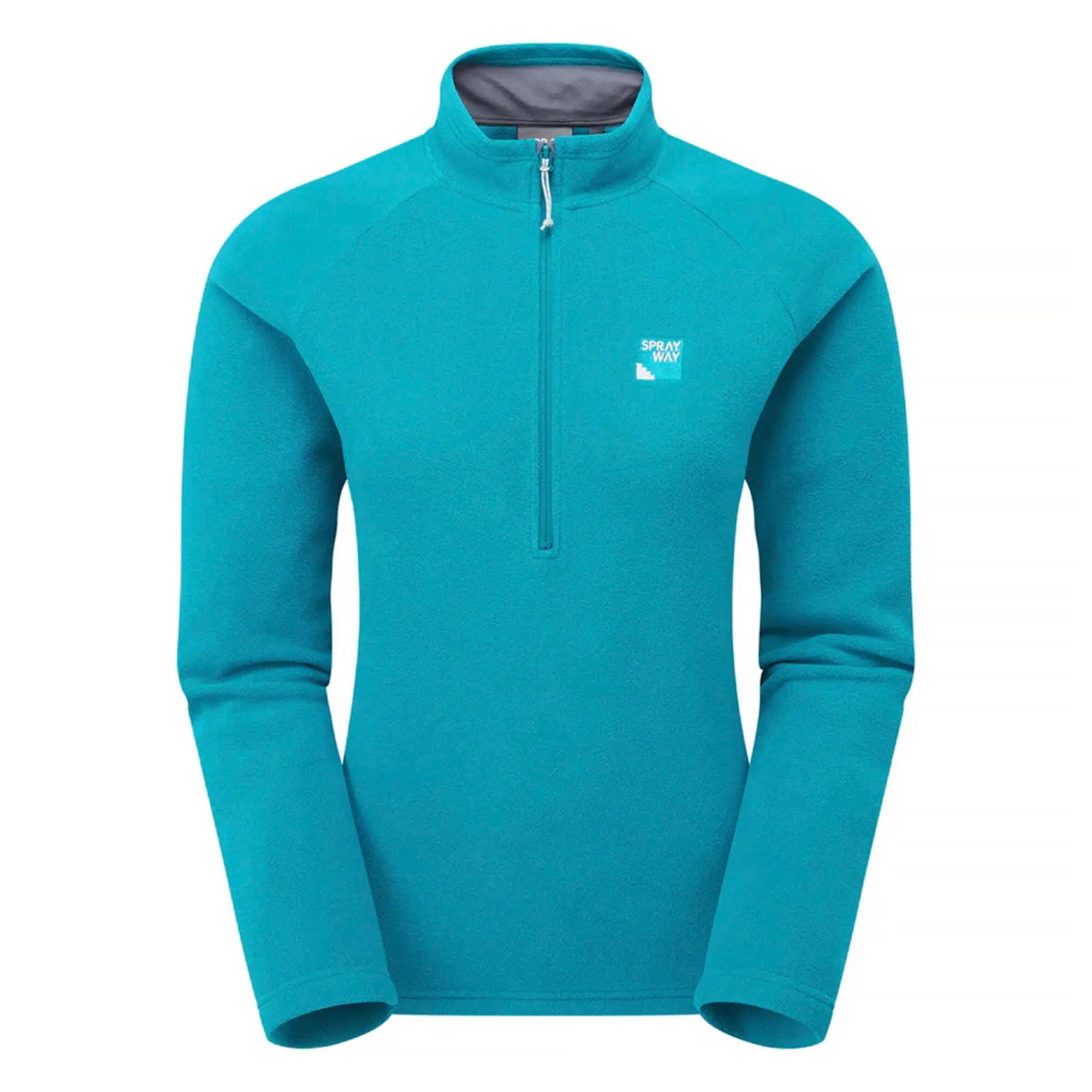 Ladies Half Zip Fleece Pullover with Warm Collar for Outdoor Hiking