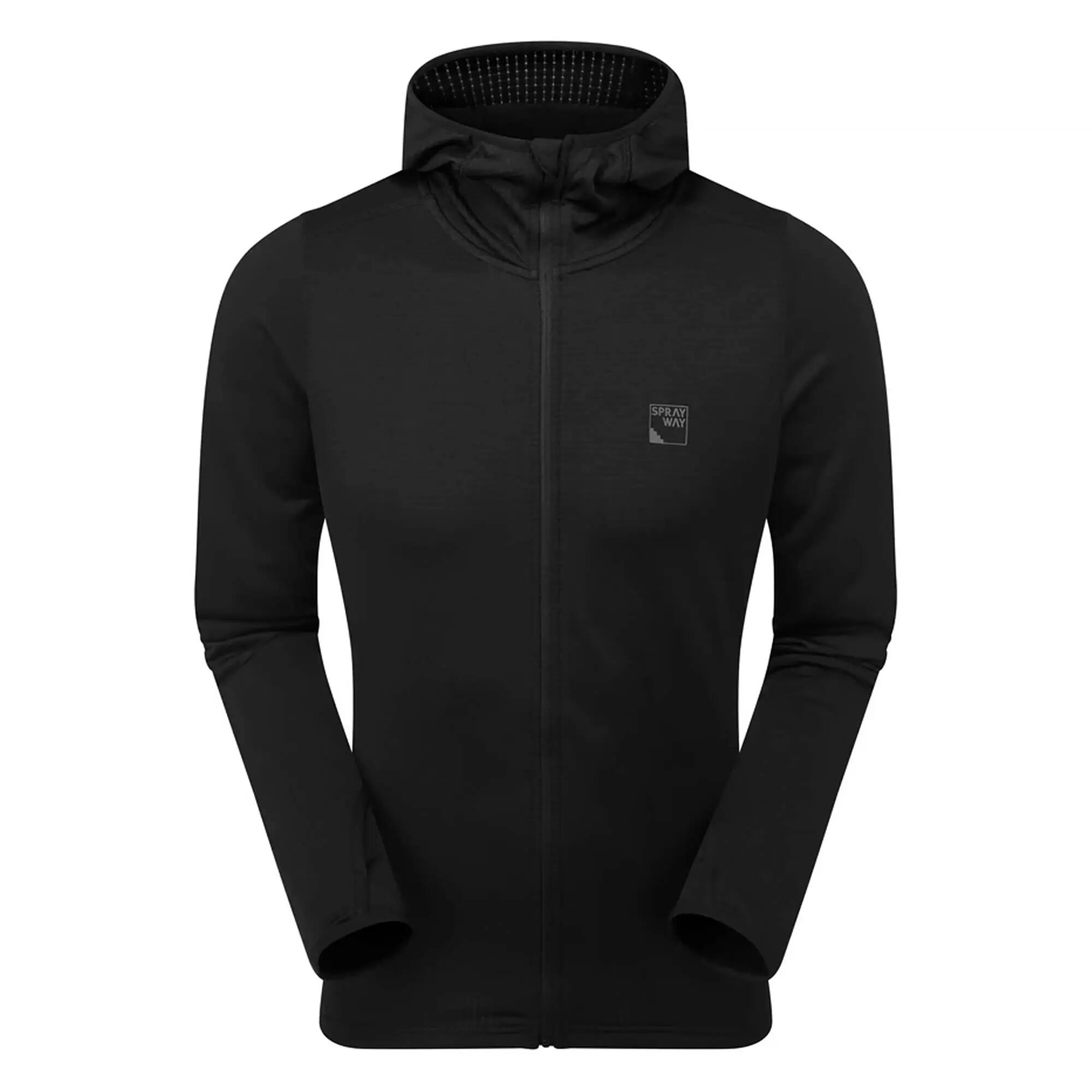 Mens Soft Fleece Top Hoody with Full Zip and Thumb Loops for Hiking