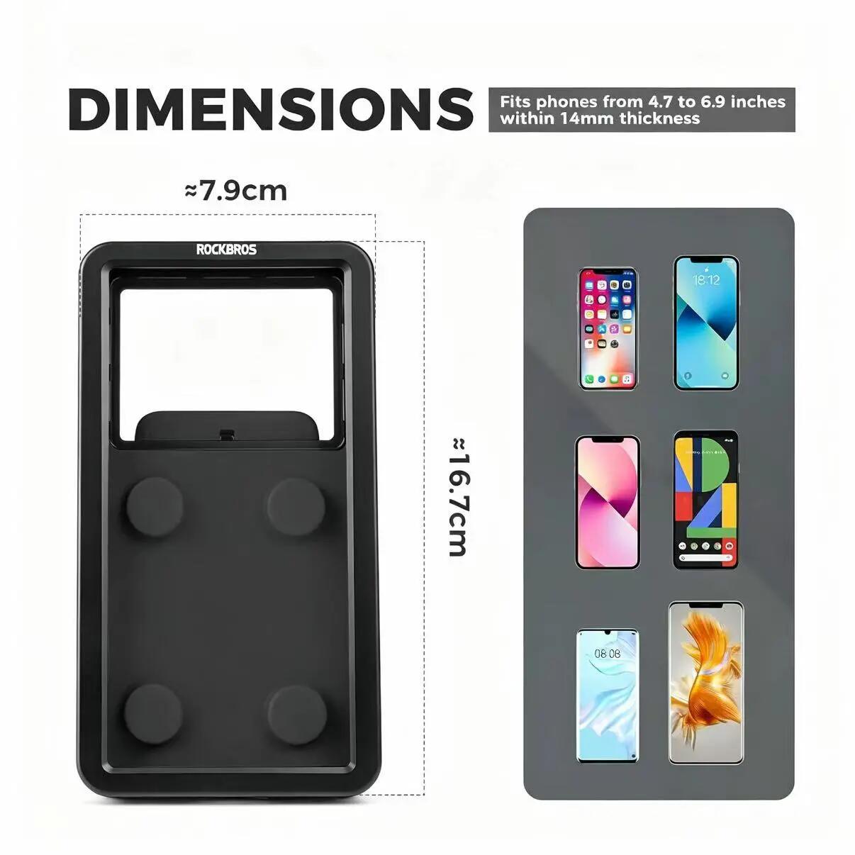 Wodoodporny magnetyczny uchwyt na telefon - ROCKBROS 250018002 6/6
