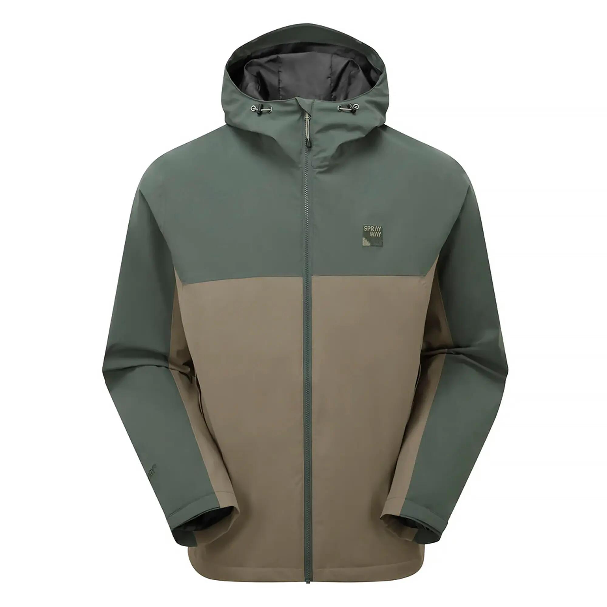 Mens Lightweight Waterproof Hiking Jacket with Hood Half Zip Rain Shell Coat