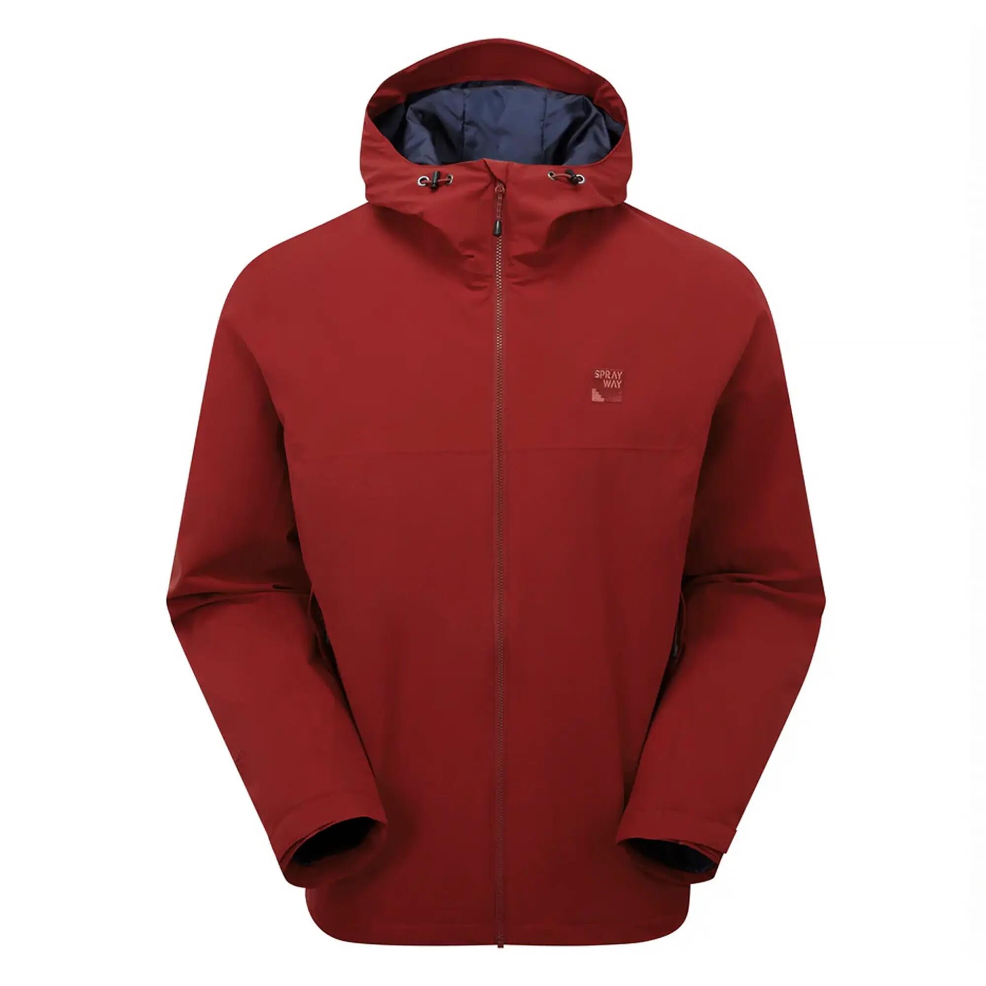 Mens Lightweight Waterproof Hiking Jacket with Hood Half Zip Rain Shell Coat