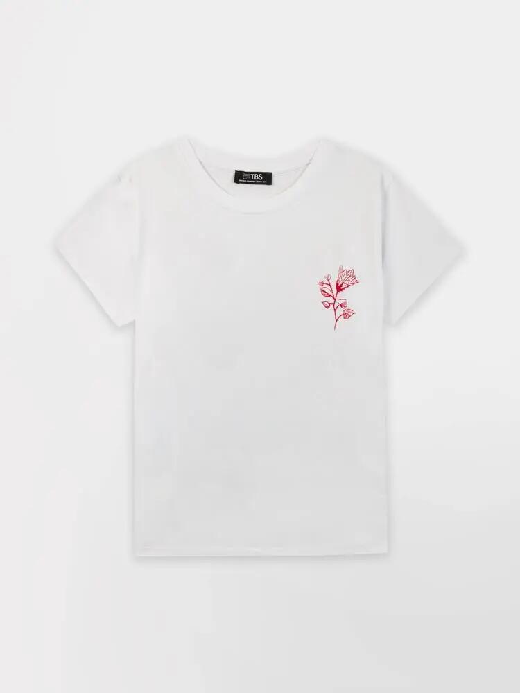 T-shirt Femme Col rond manches courtes - ISCIATEE - Blanc/Ecru 5/5