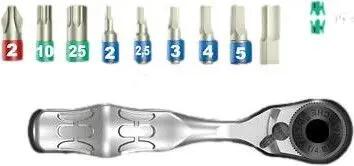 Set Wera di 10 pezzi Mini cricchetto + punte (TS, TORX TS e Hex-Plus). 2/7