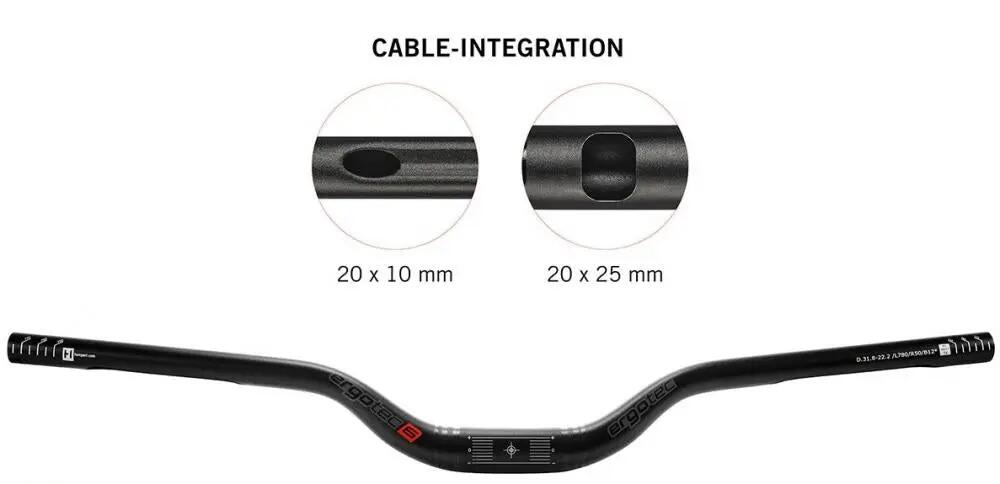 Guidon Ergotec Riser Bar 50 Ø 35 mm, 780 mm reach, aluminium 6061 T6 1/3