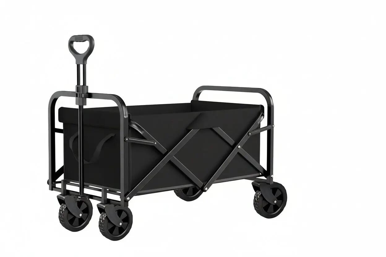 Collapsible Wagon Cart All-Terrain Folding Utility Cart with Wheels & Brakes