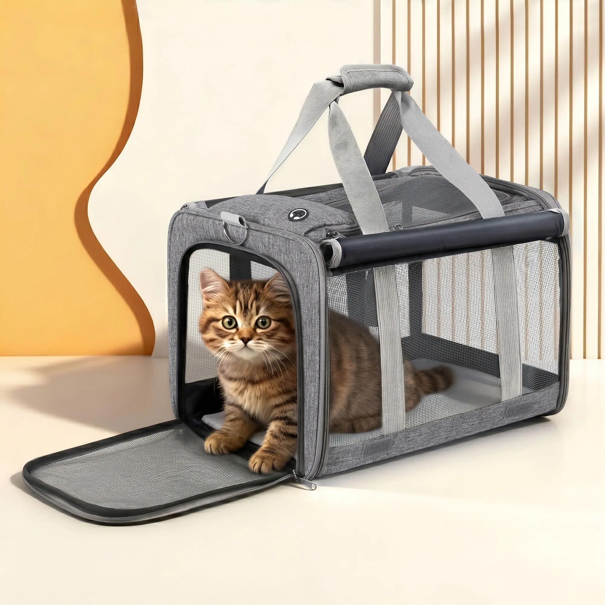i.Pet Pet Carrier Bag Foldable Dog Cat Durable Crate Travel Cage Portable Car Ke