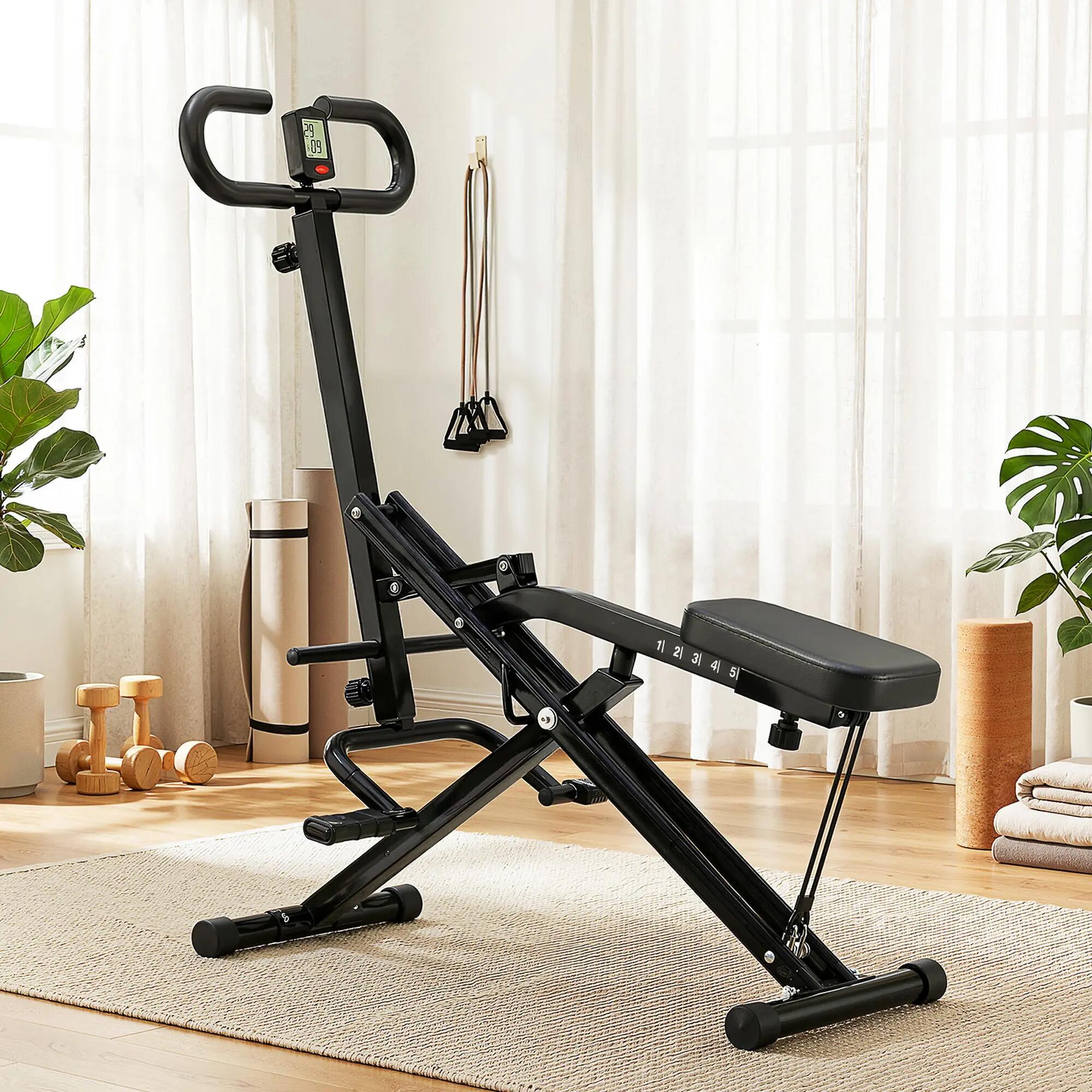 Everfit Foldable Squat Machine Deep Squat Rowing Machine 5 Adjustable Seat Home