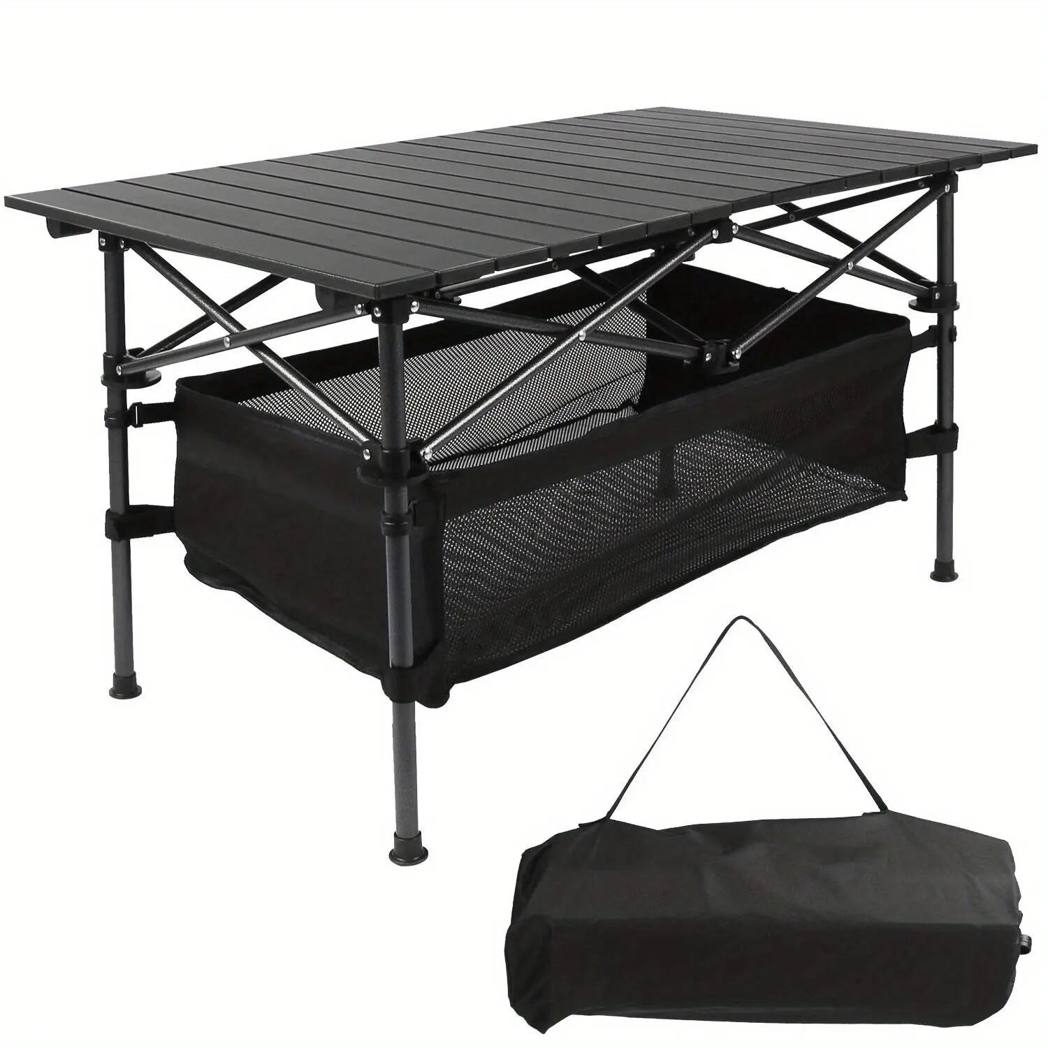 Heavy-Duty Folding Camping Table Portable Roll-Up Table