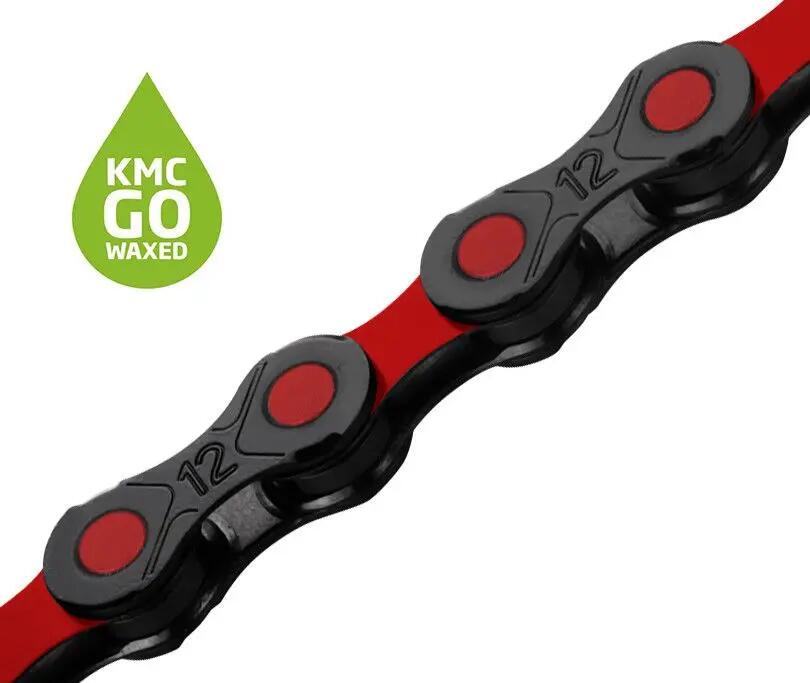 KMC DLC12 Wachskette 12S Schwarz Rot 2/7