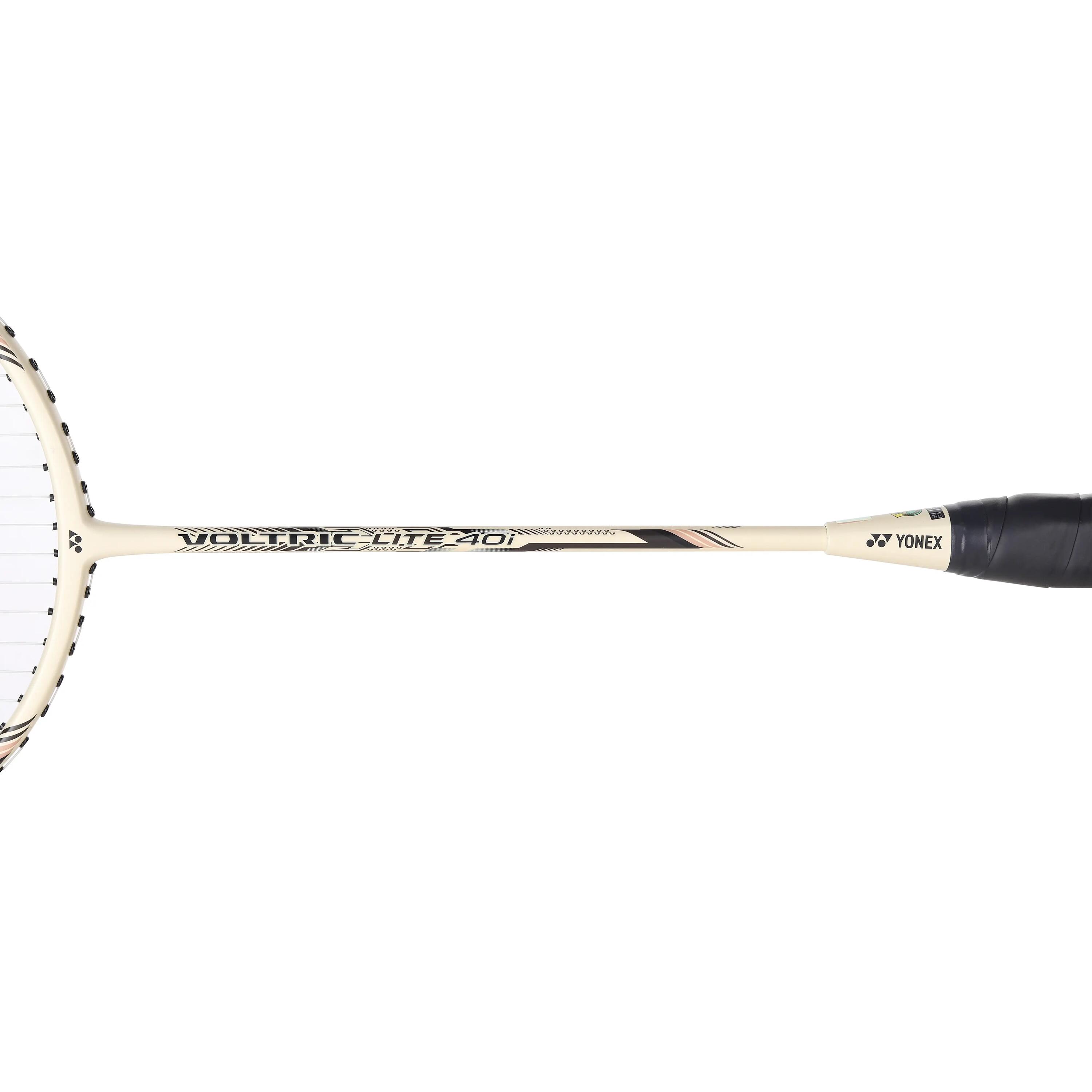 VOLTRIC LITE 40i BEIGE BLACK | Graphite Badminton Racquet with full cover  |77 grams | 30 LBS -  5