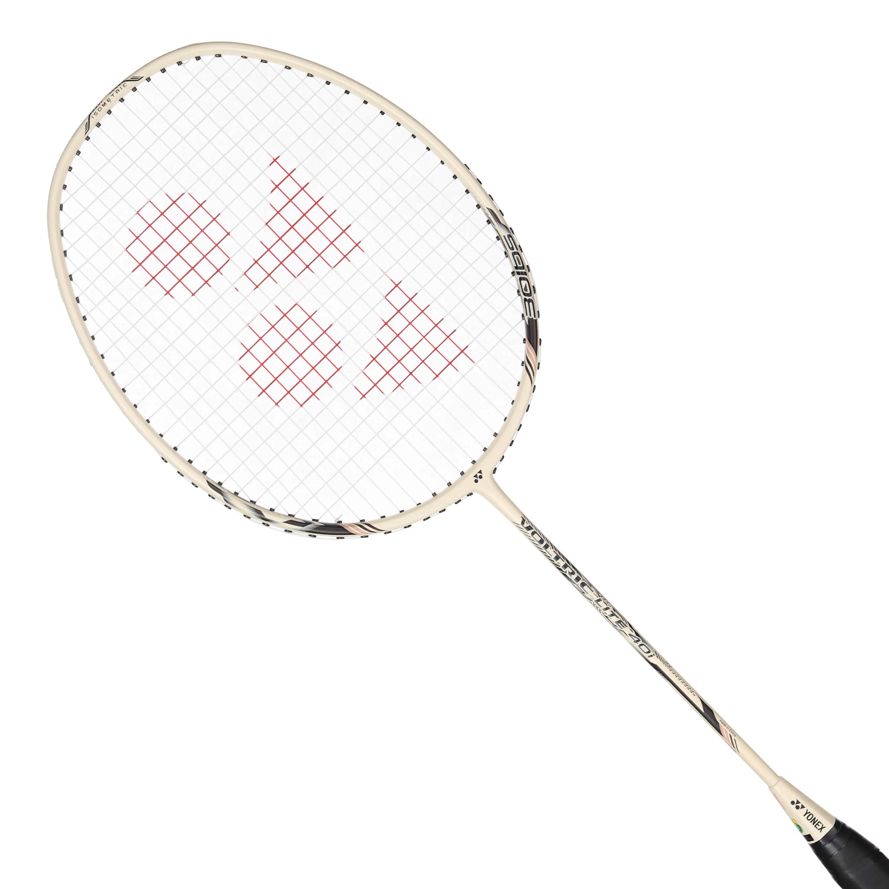 VOLTRIC LITE 40i BEIGE BLACK | Graphite Badminton Racquet with full cover  |77 grams | 30 LBS -  4