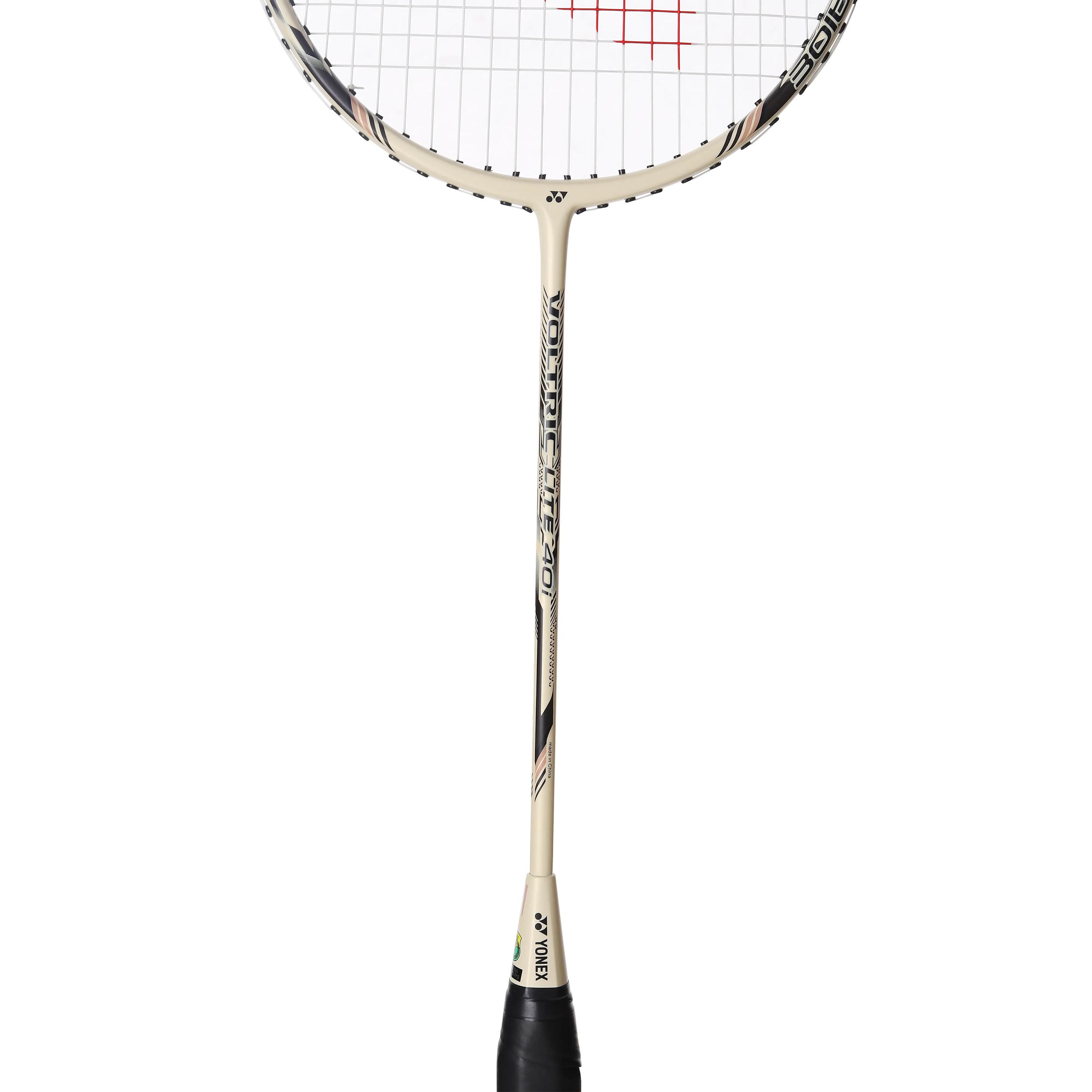 VOLTRIC LITE 40i BEIGE BLACK | Graphite Badminton Racquet with full cover  |77 grams | 30 LBS -  3