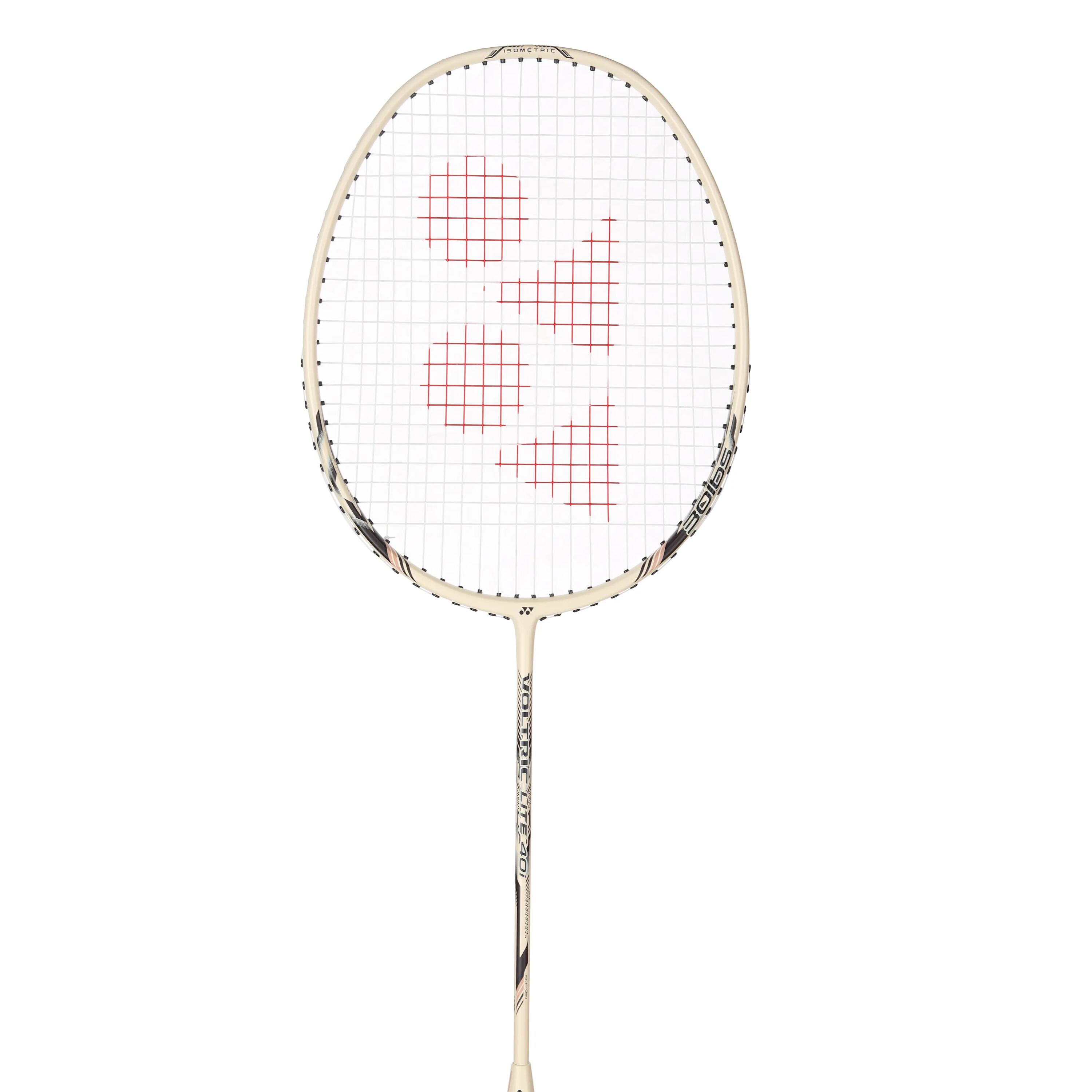 VOLTRIC LITE 40i BEIGE BLACK | Graphite Badminton Racquet with full cover  |77 grams | 30 LBS -  2
