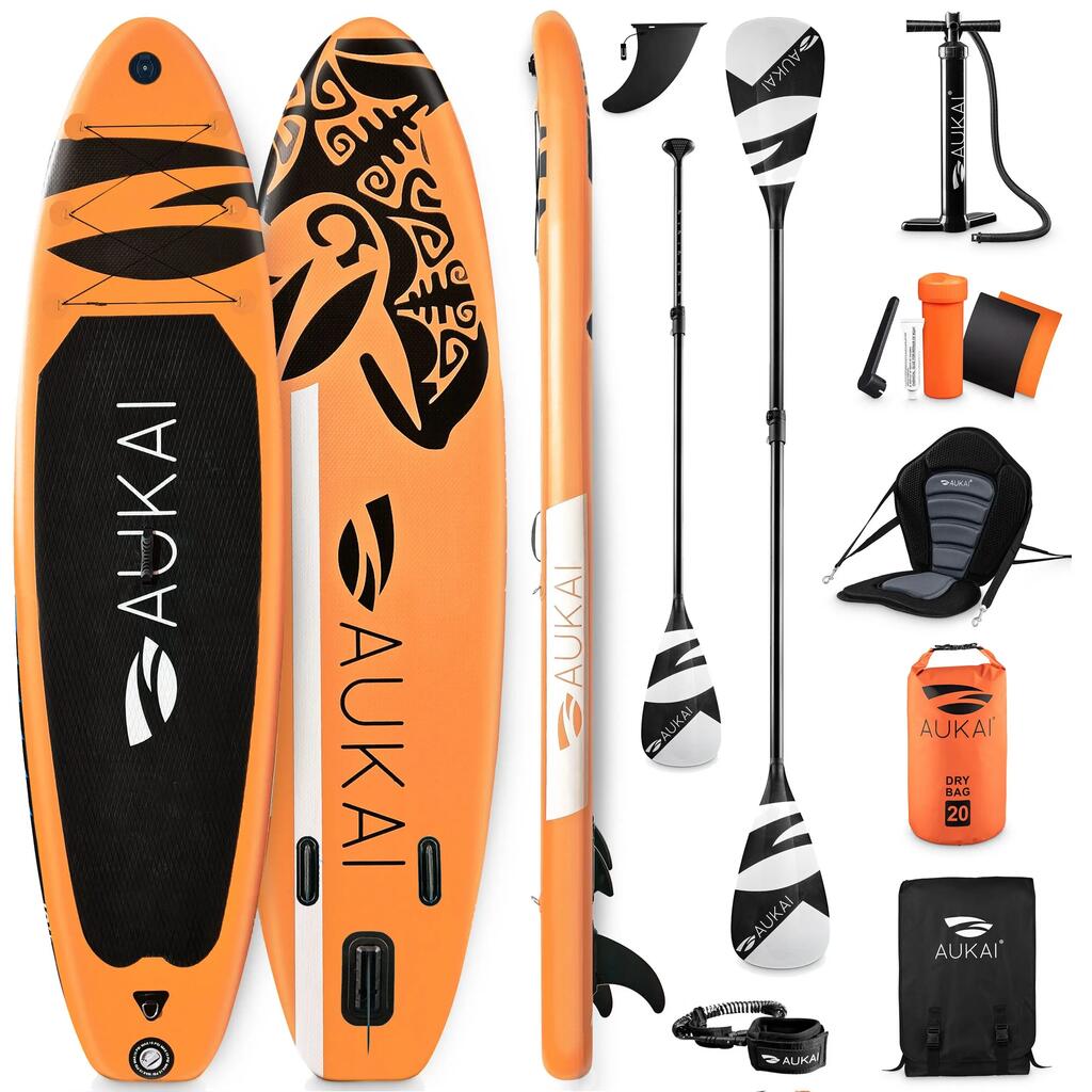 Pro Ocean Надуваем комплект Stand Up Paddle 2 в 1 със седалка за каяк - Оранжев