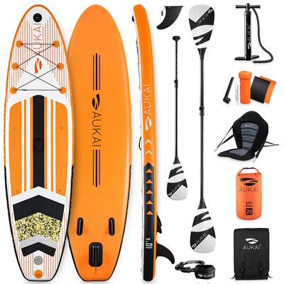 Set Stand Up Paddle gonfiabile 2 in 1 con sedile da kayak - Arancione