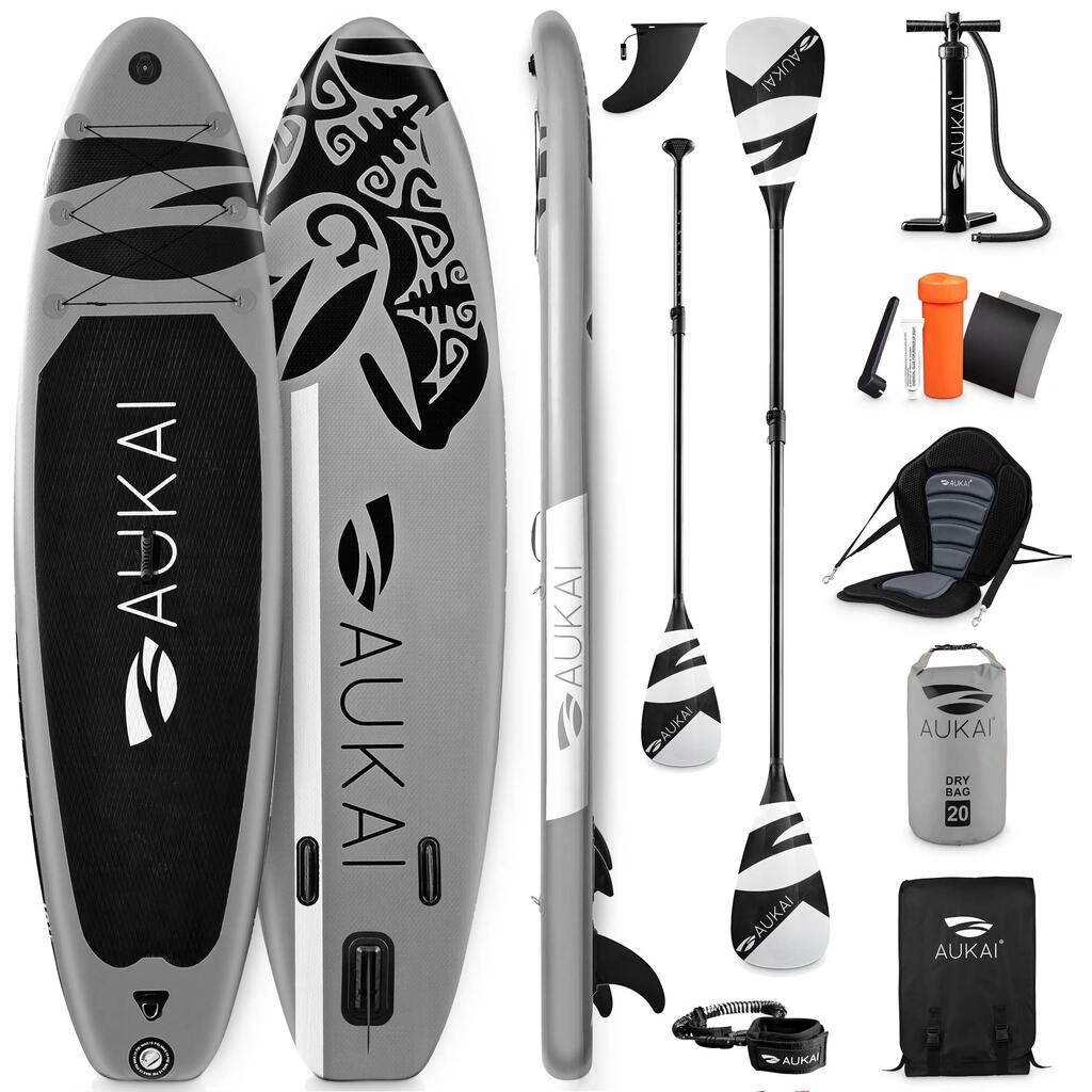 Pro Ocean Надуваем комплект Stand Up Paddle 2 в 1 със седалка за каяк - Сив