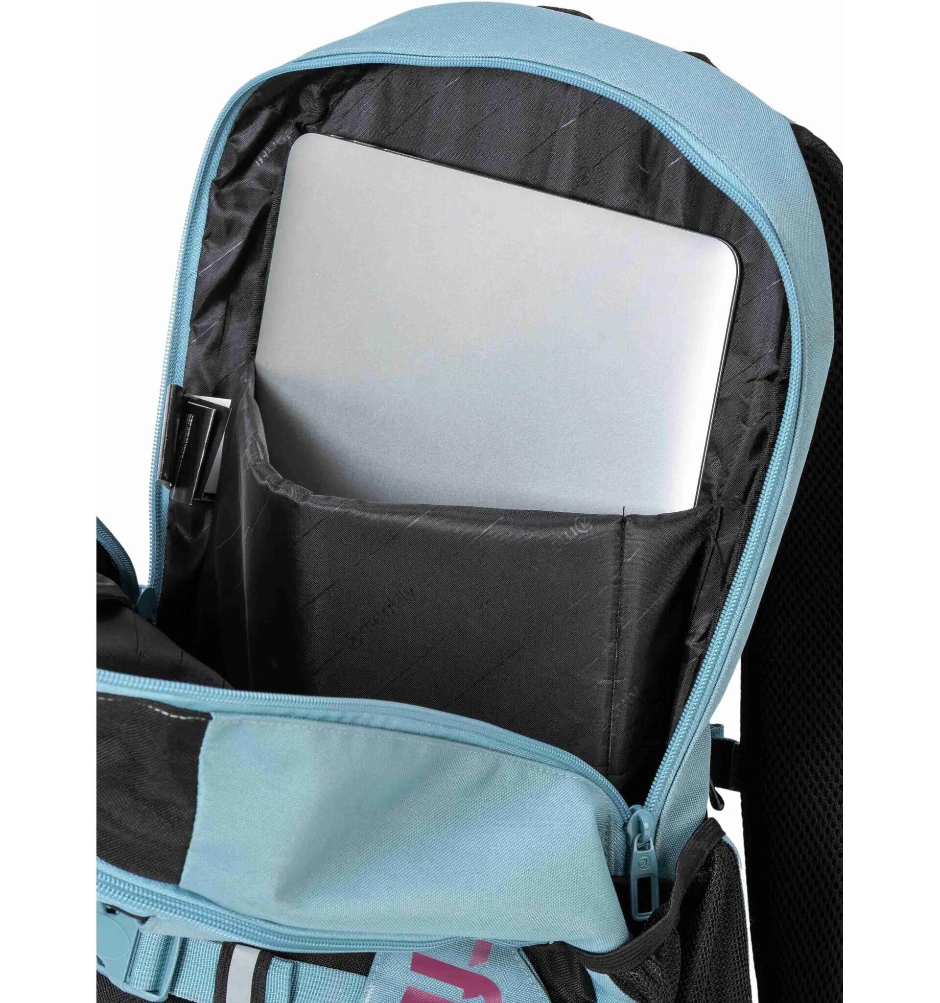 Plecak z mocowaniem na deskorolkę Basejumper – aqua/pink Meatfly + piórnik 5/6