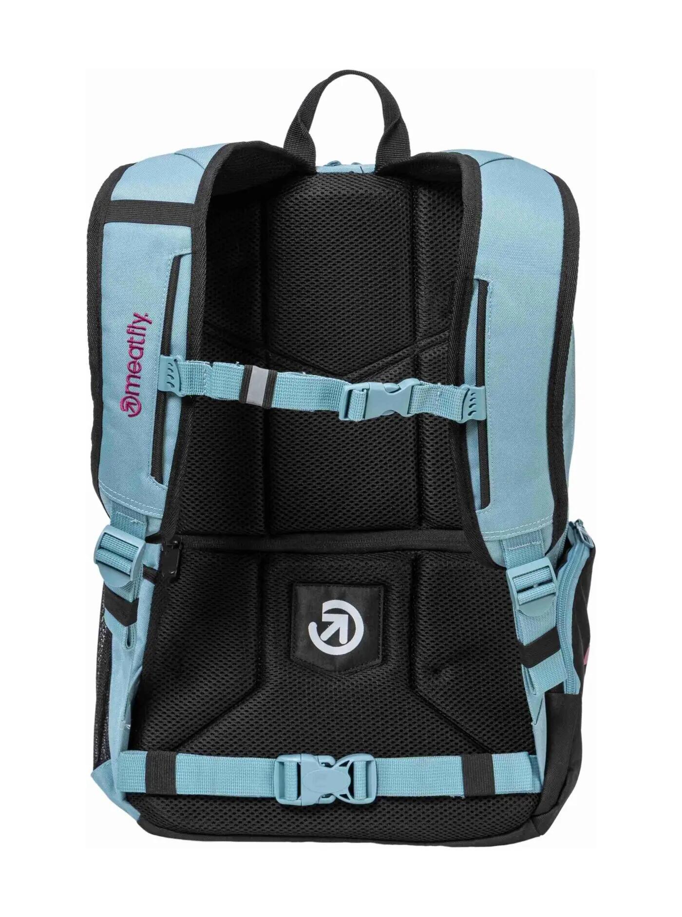 Plecak z mocowaniem na deskorolkę Basejumper – aqua/pink Meatfly + piórnik 2/6