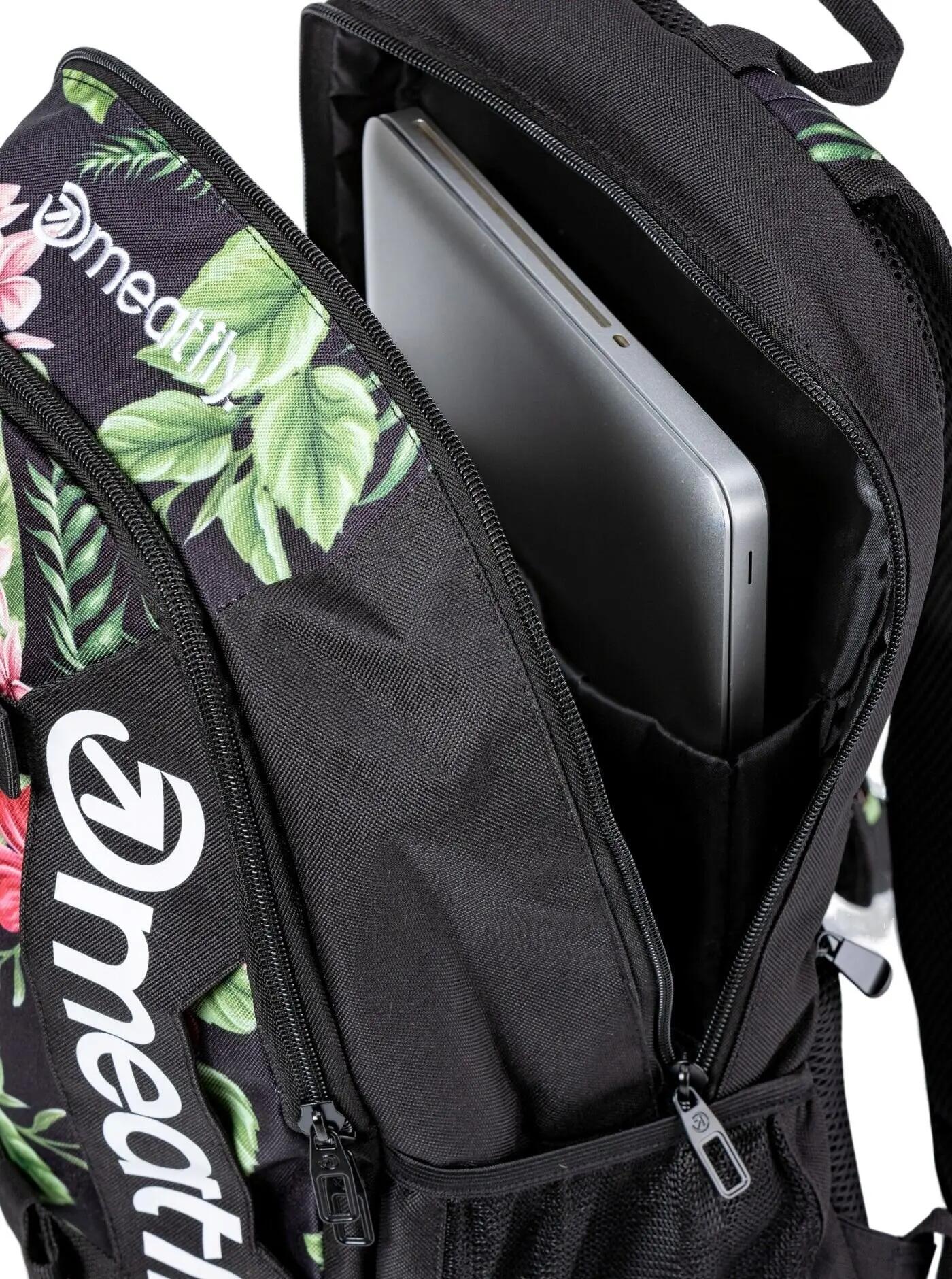 Plecak Basejumper na laptopa i deskorolkę – Tropical Black Meatfly + piórnik 4/6