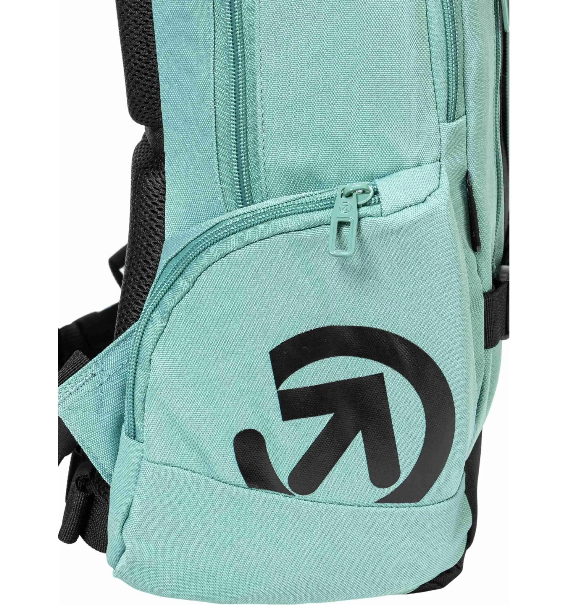 Plecak na laptopa z paskami na deskorolkę – Sea Green Meatfly + piórnik 3/6