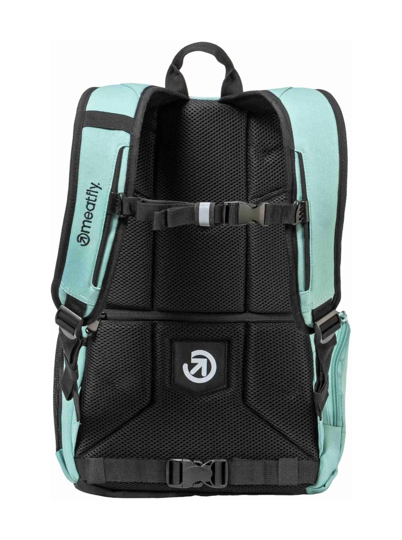 Plecak na laptopa z paskami na deskorolkę – Sea Green Meatfly + piórnik 2/6
