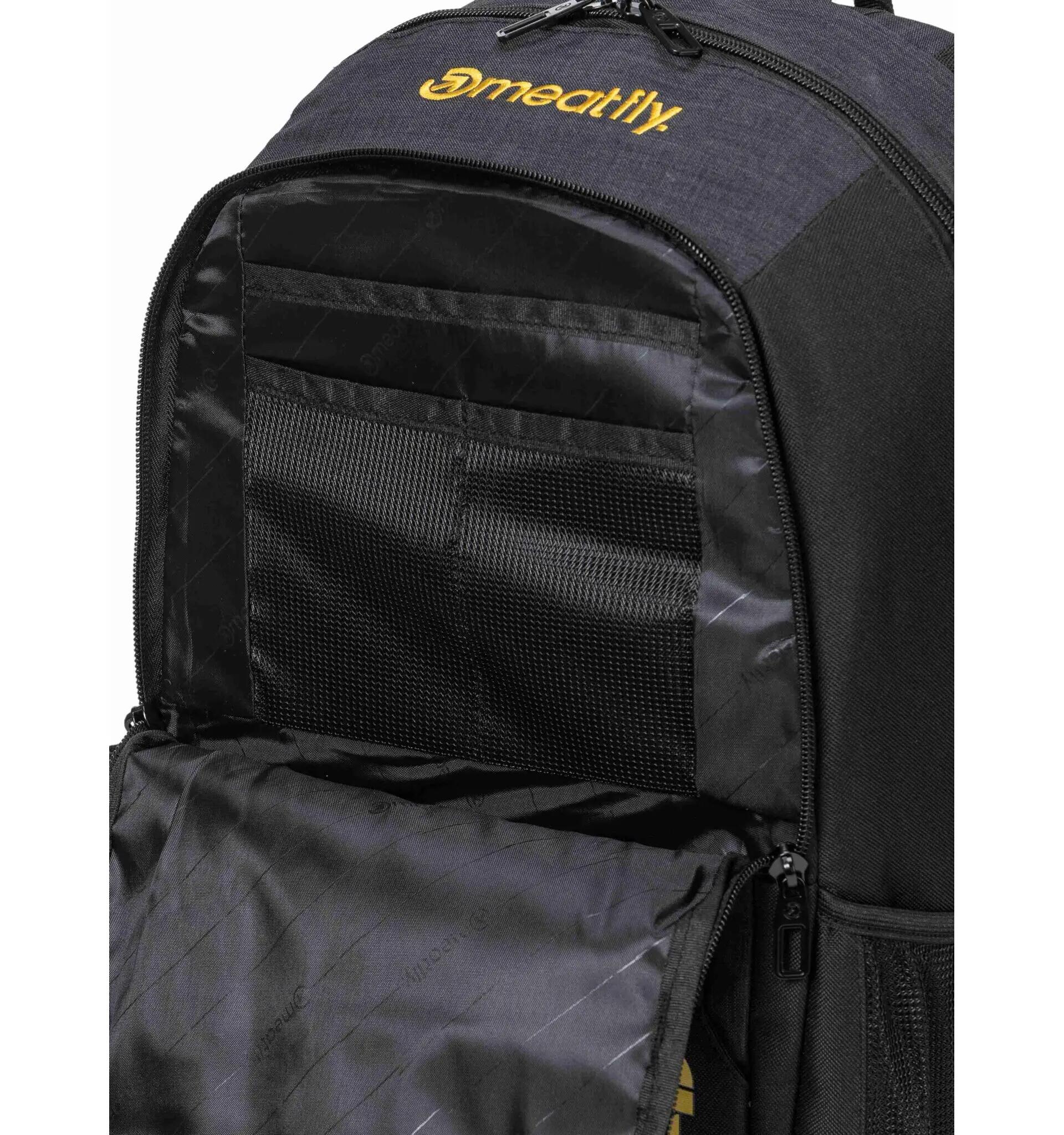 Plecak uniwersalny z przegrodą na laptopa – czarny/szary Meatfly + piórnik 4/6