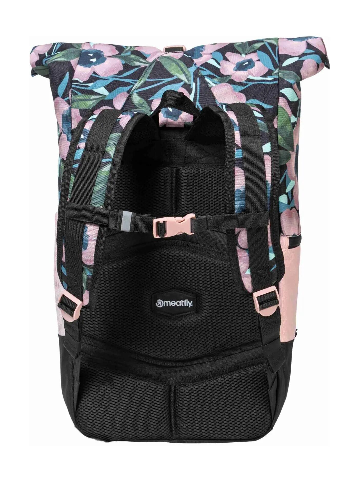 Plecak Holler z motywem kwiatowym 28L – różowy Meatfly 2/4