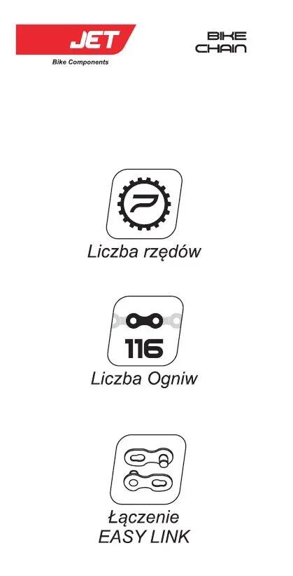 Łańcuch JET P7003 7 rz.1/2x3/32 " 7.3mm 116 ogniw szaro-brązowy 2/3