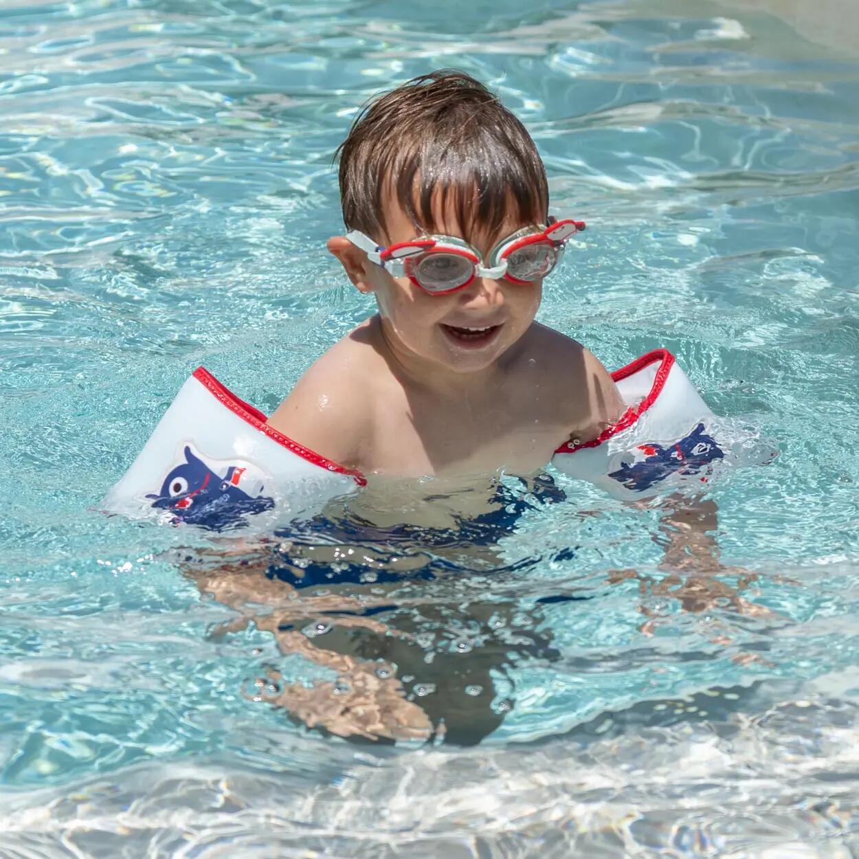 Flamingueo occhialini nuoto bambino antiappannamento rosso 4/7