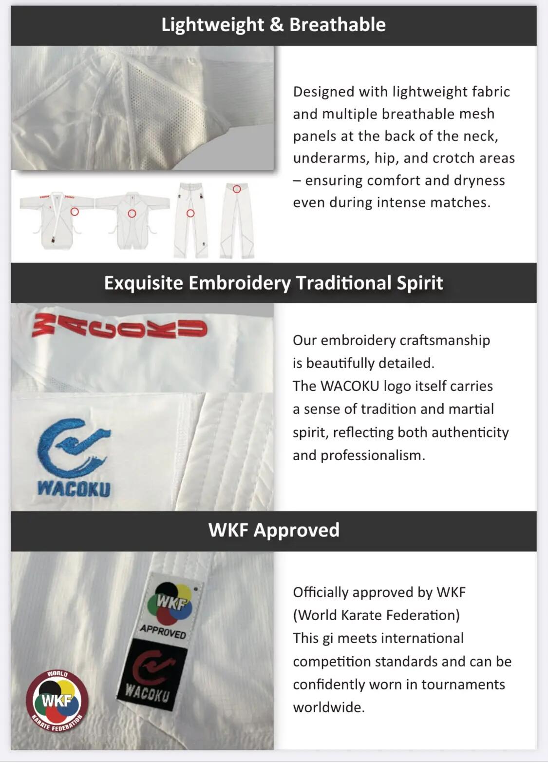 Kimono karate GI- cu bluza reversibila , broderia , aprobat WKF/albastru 2/3