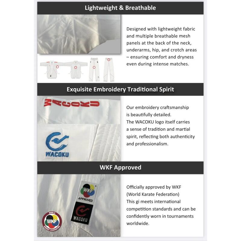 Kimono karate GI- cu bluza reversibila , broderia , aprobat WKF/albastru