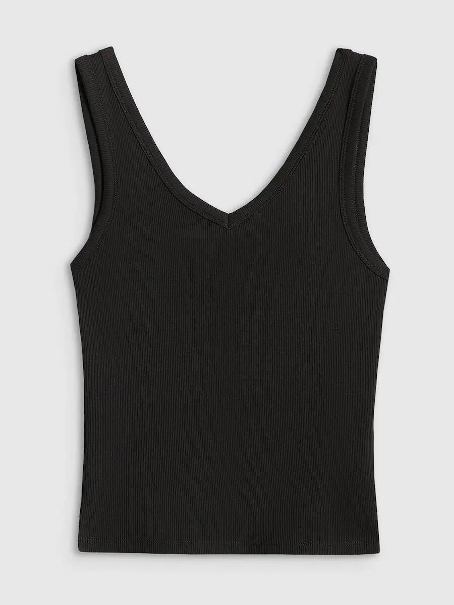 Top slim z prążkowanej dzianiny damsk 4F 4FRSS26TSLEF337 5/6