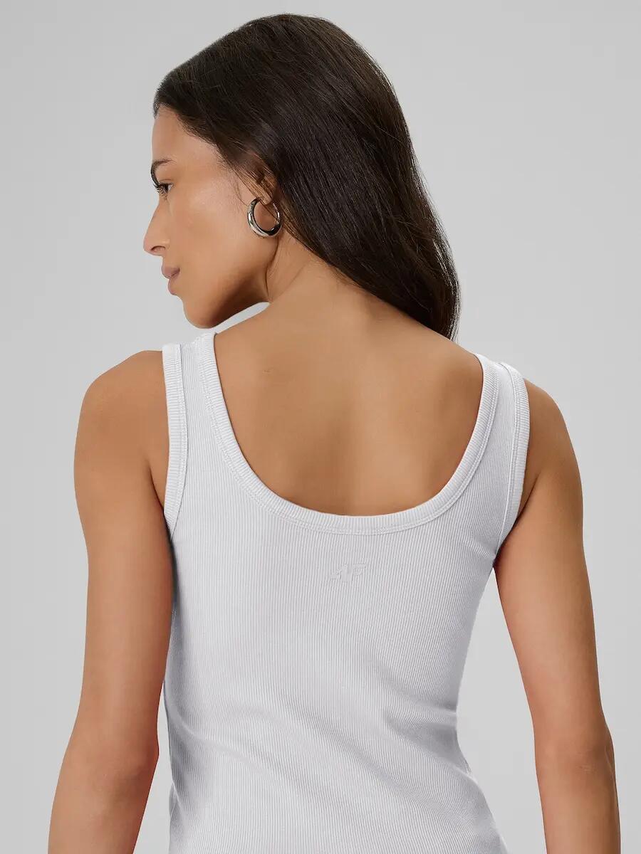 Top slim z prążkowanej dzianiny damsk 4F 4FRSS26TSLEF337 2/6