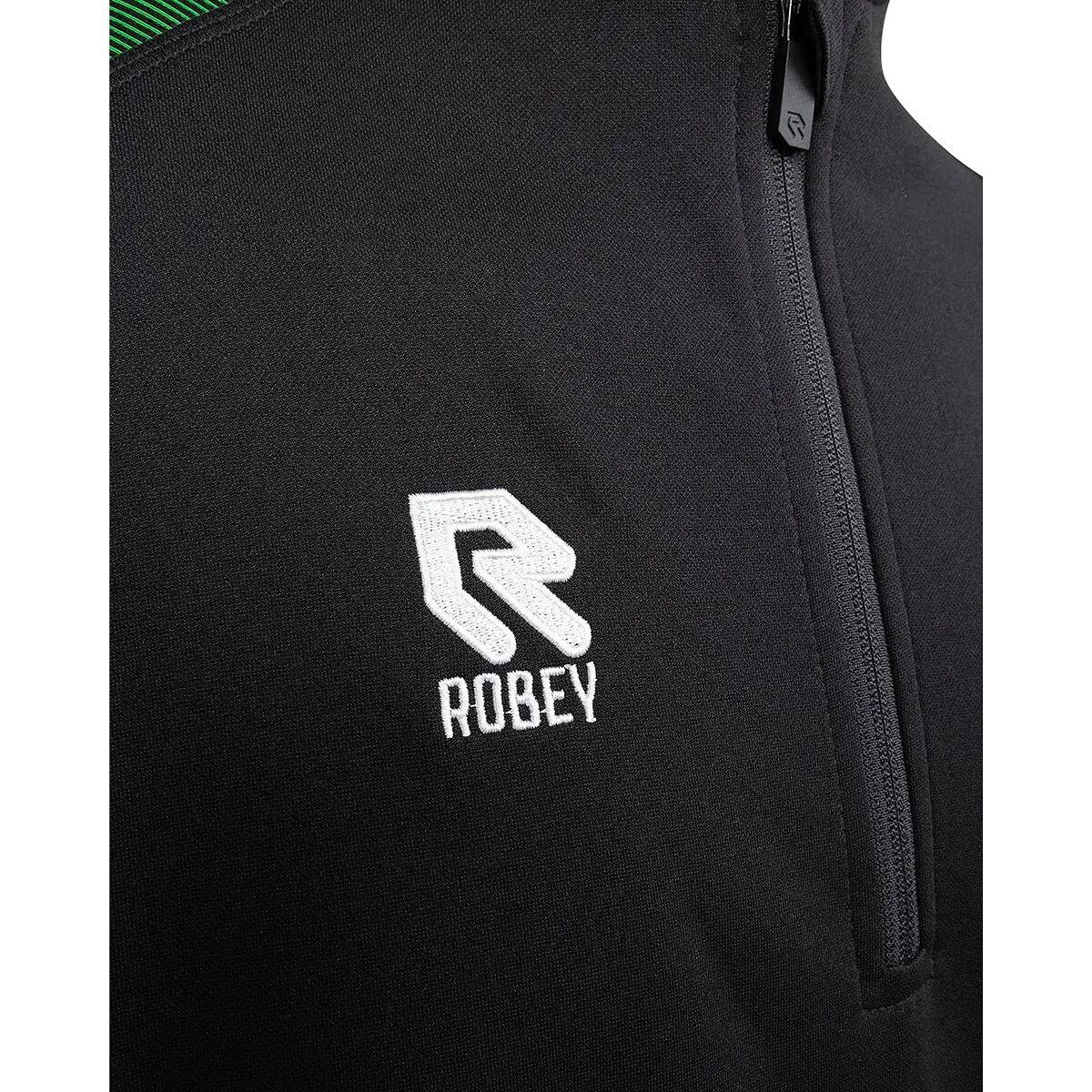 Ziptop entraînement - Football - Enfant - Raglan, zip court - Robey - Noir/Vert 4/5