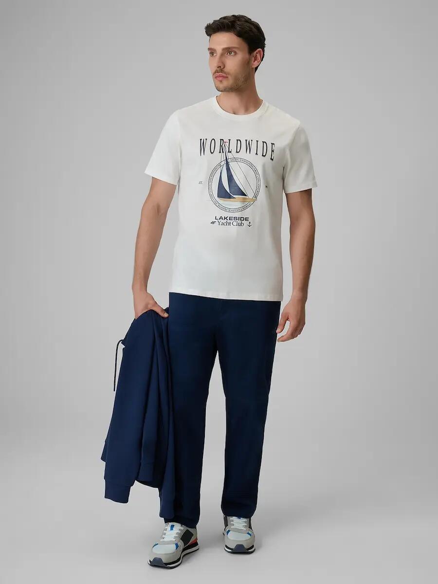 T-shirt regular z nadrukiem męski 4F 4FRSS26TTSHM3993 3/6