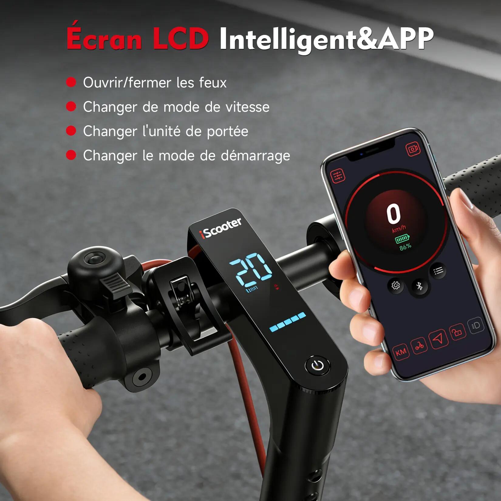 Trottinette Électrique iScooter i8M 500W 25 km Pneus 8,5" Légère APP 7/15