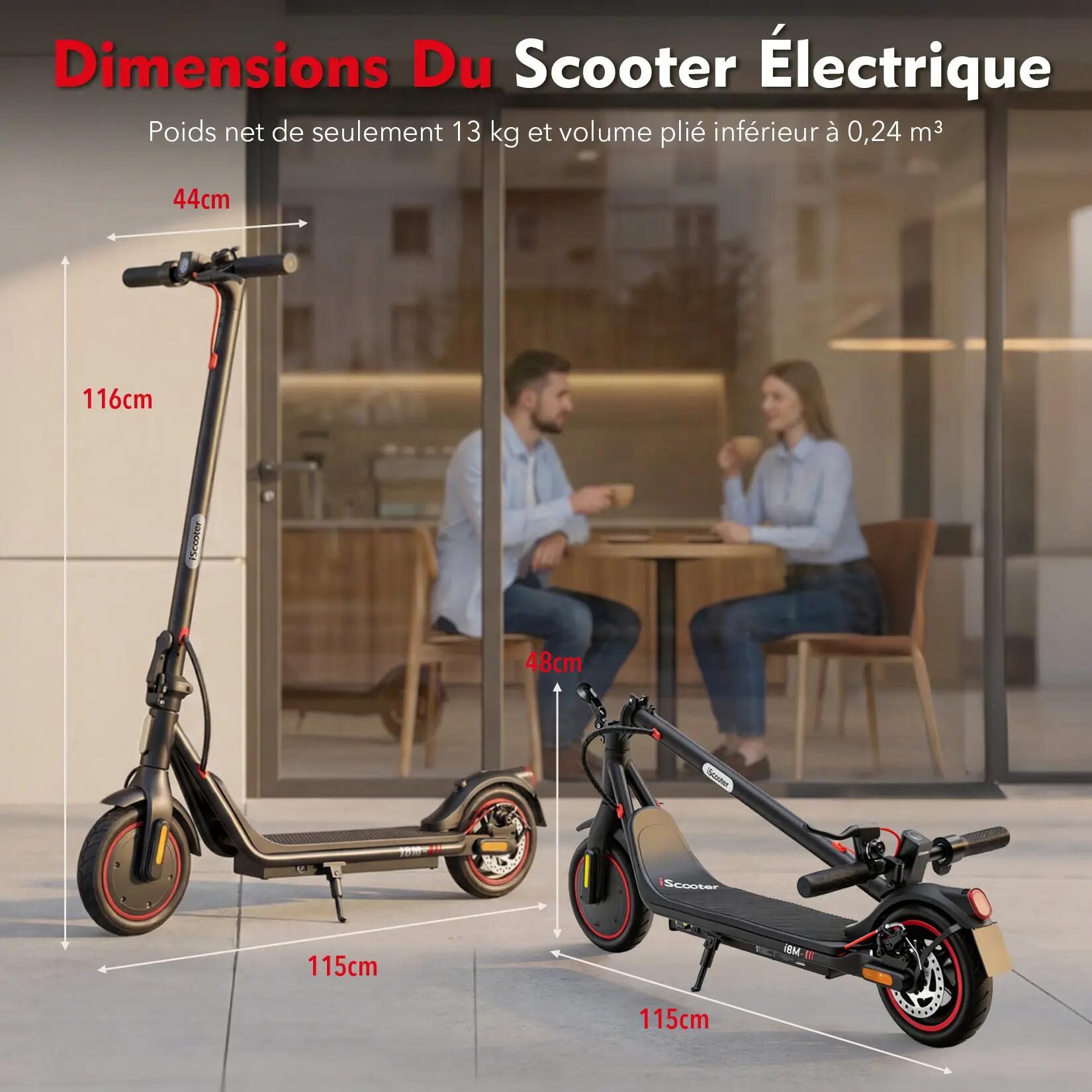 Trottinette Électrique iScooter i8M 500W 25 km Pneus 8,5" Légère APP 15/15