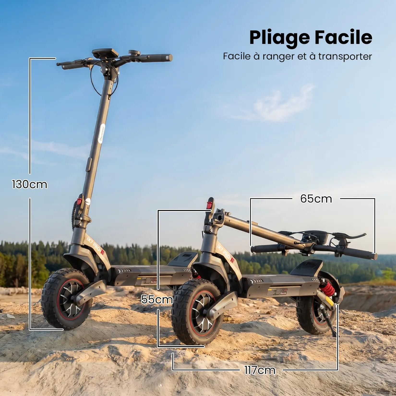 Trottinette Électrique Tout-Terrain iScooter Double Motorisation,60 km,APP 11/15