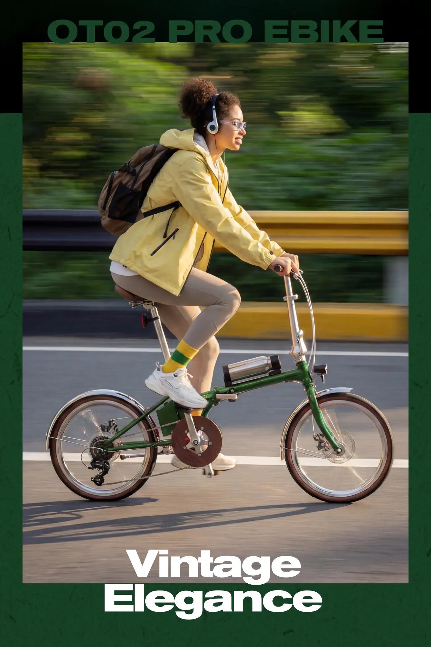 OT02 Pro bici elettrica adulti, pneumatico 20×1.35", batteria 36V5.2Ah. 8/9
