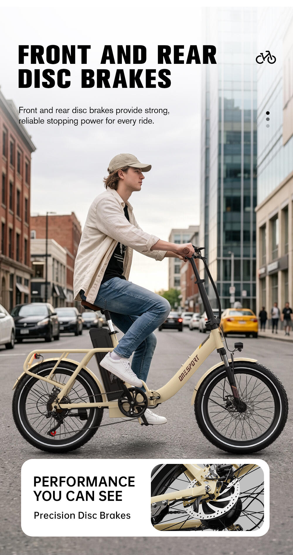 Vélo électrique pour adultes ONESPORT OT16Pro Batterie 48V 17AH 14/15